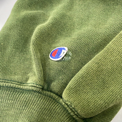 【現状渡し品】【メンズ】 CHAMPION チャンピオン 90S 刺繍タグ CALIFORNIA BERKELEY REVERSE WEAVE SWEATSHIRT リバース ウィーブ スウェットシャツ トップス 長袖 146-260721-cs-11-izu サイズ：L カラー：グリーン 万代Net店
