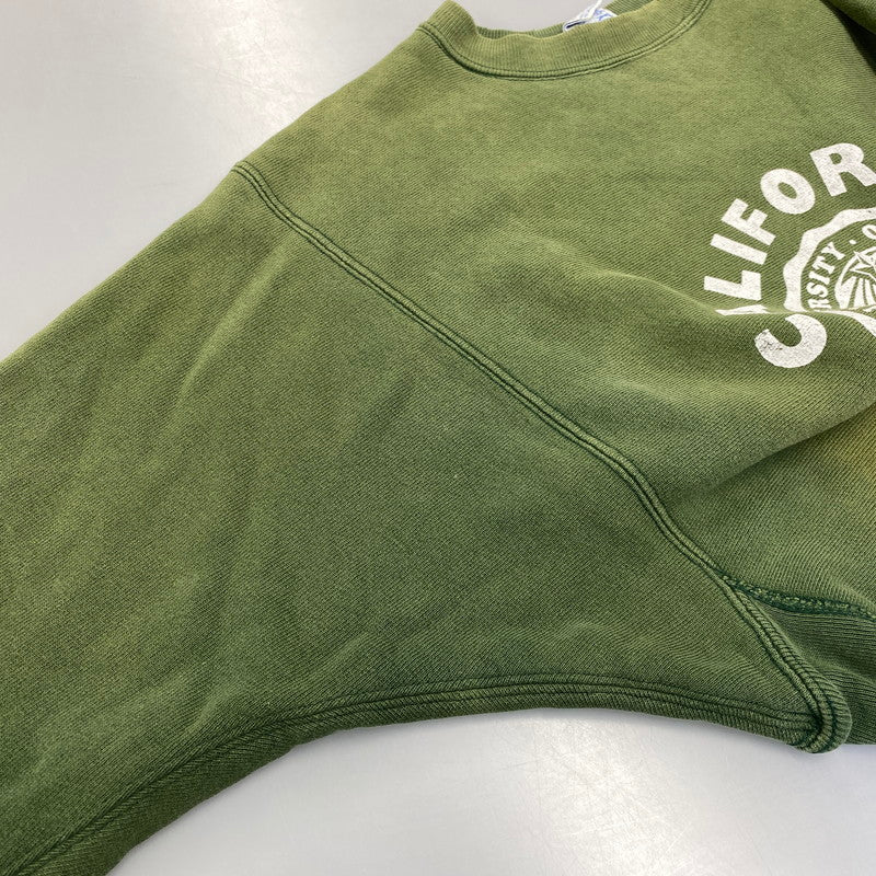 【現状渡し品】【メンズ】 CHAMPION チャンピオン 90S 刺繍タグ CALIFORNIA BERKELEY REVERSE WEAVE SWEATSHIRT リバース ウィーブ スウェットシャツ トップス 長袖 146-260721-cs-11-izu サイズ：L カラー：グリーン 万代Net店