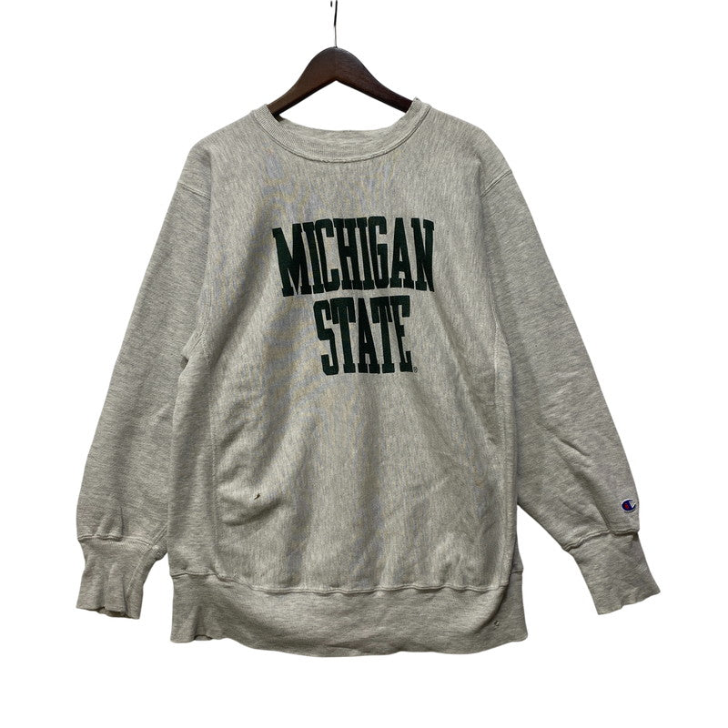 【現状渡し品】【メンズ】 CHAMPION チャンピオン 90S 刺繍タグ MICHIGAN STATE REVERSE WEAVE SWEATSHIRT リバース ウィーブ スウェットシャツ トップス 長袖 146-260721-cs-10-izu サイズ：XL カラー：グレー 万代Net店