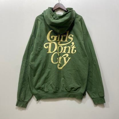 【中古品】【メンズ】 GIRLS DON'T CRY ガールズドントクライ BACK LOGO HOODIE バック ロゴ フーディー トップス 長袖 142-260721-cs-12-izu サイズ：XL カラー：グリーン 万代Net店