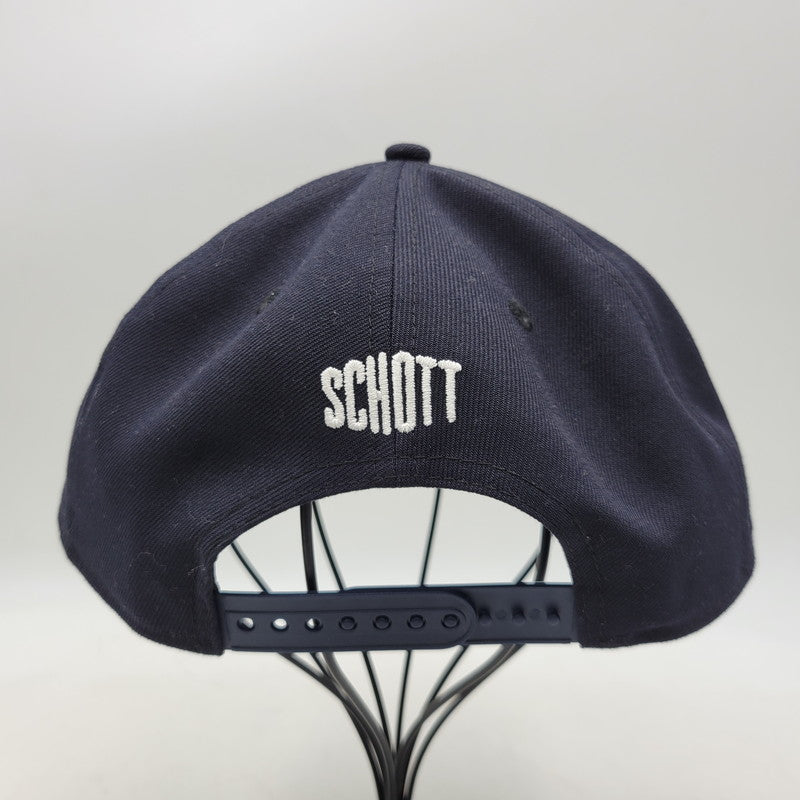【中古品】【メンズ/レディース】 NEW ERA ニューエラ × SCHOTT ショット 9FIFTY ナインフィフティー LOGO SNAPBACK CAP ロゴ スナップバック キャップ 帽子 185-260724-ya-17-izu サイズ：F カラー：ネイビー 万代Net店