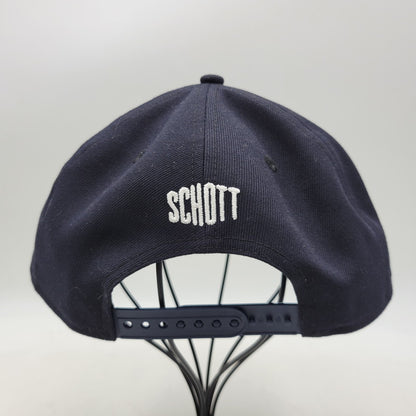 【中古品】【メンズ/レディース】 NEW ERA ニューエラ × SCHOTT ショット 9FIFTY ナインフィフティー LOGO SNAPBACK CAP ロゴ スナップバック キャップ 帽子 185-260724-ya-17-izu サイズ：F カラー：ネイビー 万代Net店