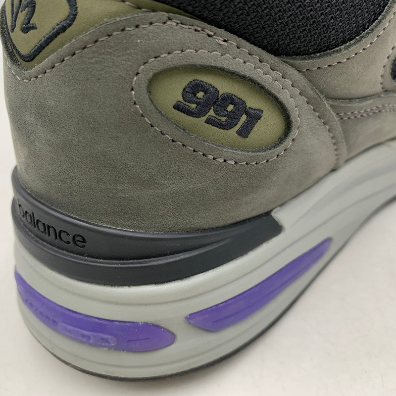 【中古品】【メンズ】 NEW BALANCE ニューバランス U991GP2 991V2 MADE IN UK RAVEN メイドイン ユーケー レイブン スニーカー シューズ 靴 162-260722-cs-02-izu サイズ：US 9D カラー：グレー×パープル 万代Net店