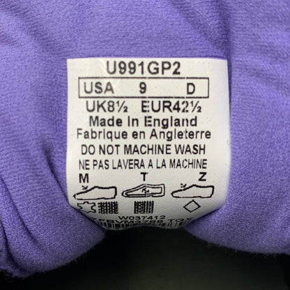【中古品】【メンズ】 NEW BALANCE ニューバランス U991GP2 991V2 MADE IN UK RAVEN メイドイン ユーケー レイブン スニーカー シューズ 靴 162-260722-cs-02-izu サイズ：US 9D カラー：グレー×パープル 万代Net店