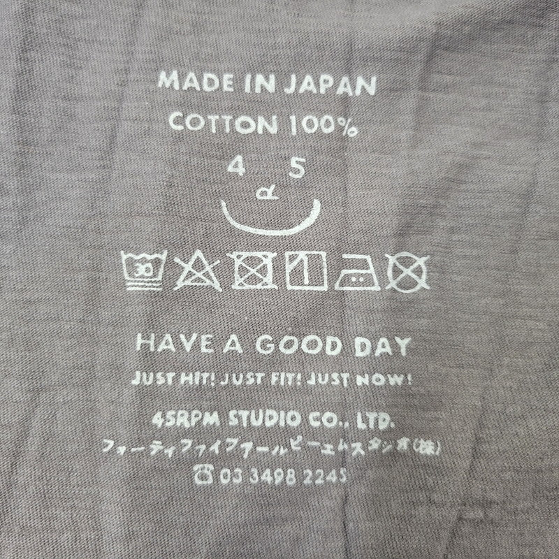 【中古品】【レディース】 45R フォーティーファイブアール ピースバードプリントの908 45星Tシャツ トップス 168-260726-kh-02-izu サイズ：2 カラー：チャコール 万代Net店