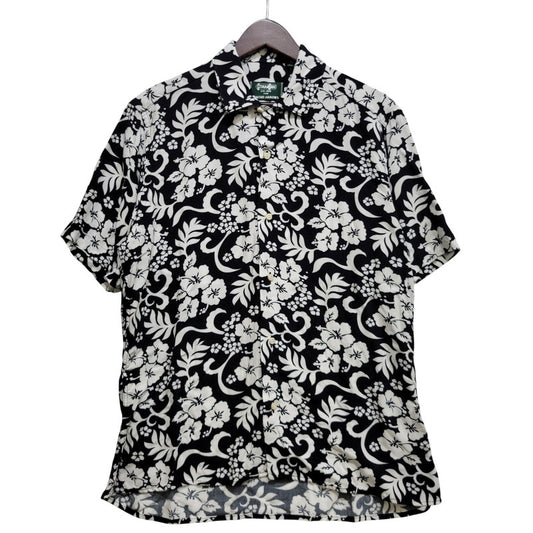 【中古品】【メンズ】 GITMAN BROS. ギットマンブラザーズ 1116-343-0471 UNITED ARROWS 別注 USA製 RAYON SS ALOHA SHIRT ユナイテッドアローズ アロハ シャツ 141-260726-kh-06-izu サイズ：15 カラー：ブラック×ホワイト 万代Net店