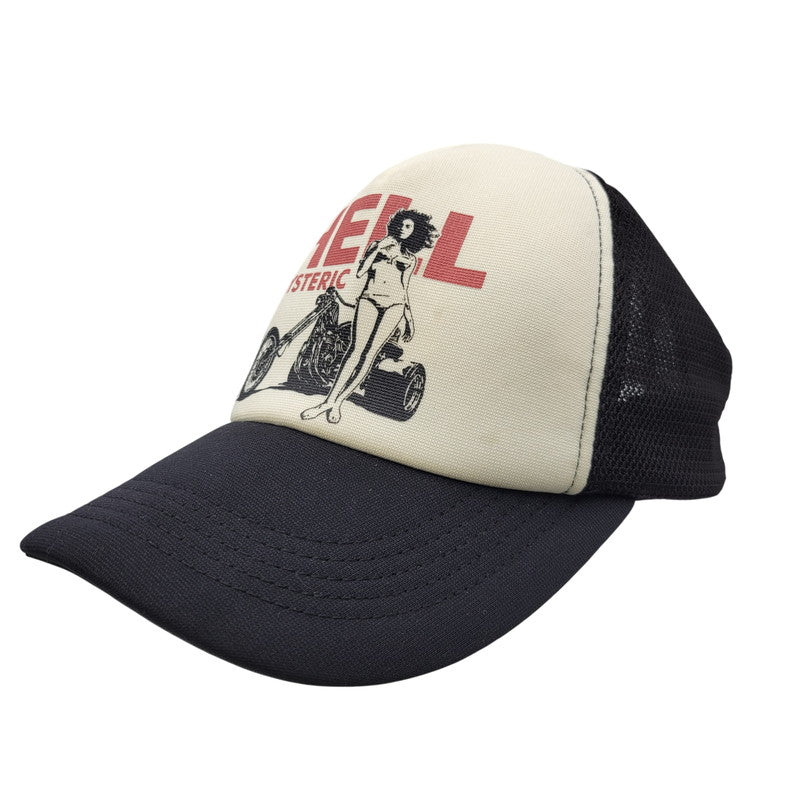 【中古品】【メンズ/レディース】 HYSTERIC GLAMOUR ヒステリックグラマー 02251QH03 HELL HYSTERIC MESH CAP ヘル ヒステリック メッシュ キャップ 帽子 185-260726-kh-11-izu サイズ：FREE カラー：ブラック×ホワイト 万代Net店