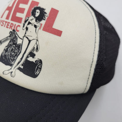 【中古品】【メンズ/レディース】 HYSTERIC GLAMOUR ヒステリックグラマー 02251QH03 HELL HYSTERIC MESH CAP ヘル ヒステリック メッシュ キャップ 帽子 185-260726-kh-11-izu サイズ：FREE カラー：ブラック×ホワイト 万代Net店