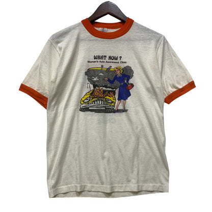 【中古品】【メンズ】 VINTAGE USA製 シングル GULF RINGER SS TEE ガルフ リンガー ショートスリーブ Tシャツ トップス 146-260725-kh-10-izu サイズ：M カラー：ホワイト×オレンジ 万代Net店