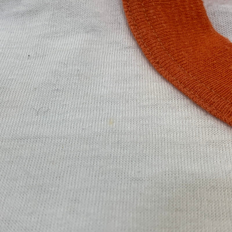 【中古品】【メンズ】 VINTAGE USA製 シングル GULF RINGER SS TEE ガルフ リンガー ショートスリーブ Tシャツ トップス 146-260725-kh-10-izu サイズ：M カラー：ホワイト×オレンジ 万代Net店