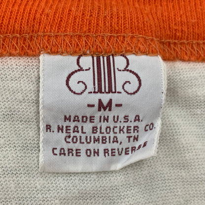 【中古品】【メンズ】 VINTAGE USA製 シングル GULF RINGER SS TEE ガルフ リンガー ショートスリーブ Tシャツ トップス 146-260725-kh-10-izu サイズ：M カラー：ホワイト×オレンジ 万代Net店