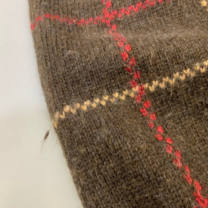 【中古品】【メンズ】 BROOKS BROTHERS ブルックス ブラザーズ 香港製 LAMBSWOOL CHECK KNIT SWEATER ラムズウール チェック ニット セーター トップス 146-260725-kh-13-izu サイズ：M カラー：ブラウン系 万代Net店