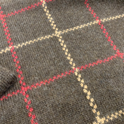 【中古品】【メンズ】 BROOKS BROTHERS ブルックス ブラザーズ 香港製 LAMBSWOOL CHECK KNIT SWEATER ラムズウール チェック ニット セーター トップス 146-260725-kh-13-izu サイズ：M カラー：ブラウン系 万代Net店