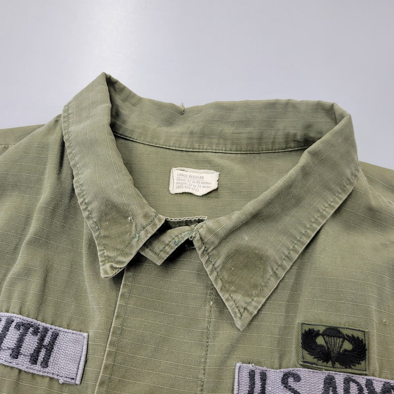 【中古品】【メンズ】 U.S.ARMY ユーエスアーミー 8405-935-4711 DSA100-69-C-1362 COMBAT TROPICAL RIP-STOP JUNGLE FATIGUE JACKET ジャケット 146-260723-kh-11-izu サイズ：LARGE-REGULAR カラー：カーキ 万代Net店