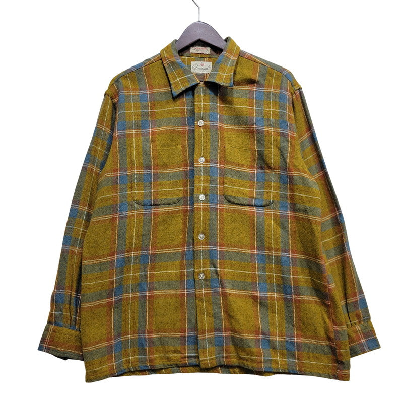 【中古品】【メンズ】 DONEGAL ドネガル REVER-PRESS ACRYLIC WOOL CHECK L/S SHIRT アクリルウール チェック ロングスリーブ シャツ 長袖 146-260723-as-09-izu サイズ：L カラー：マスタード系 万代Net店
