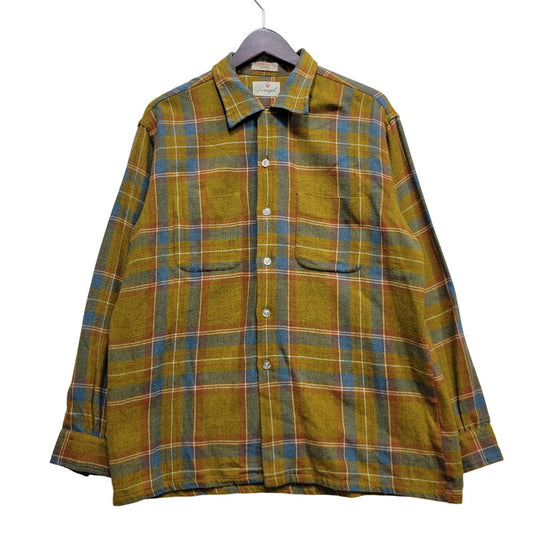 【中古品】【メンズ】 DONEGAL ドネガル REVER-PRESS ACRYLIC WOOL CHECK L/S SHIRT アクリルウール チェック ロングスリーブ シャツ 長袖 146-260723-as-09-izu サイズ：L カラー：マスタード系 万代Net店