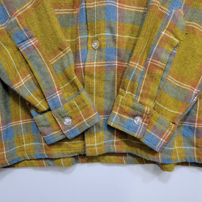 【中古品】【メンズ】 DONEGAL ドネガル REVER-PRESS ACRYLIC WOOL CHECK L/S SHIRT アクリルウール チェック ロングスリーブ シャツ 長袖 146-260723-as-09-izu サイズ：L カラー：マスタード系 万代Net店