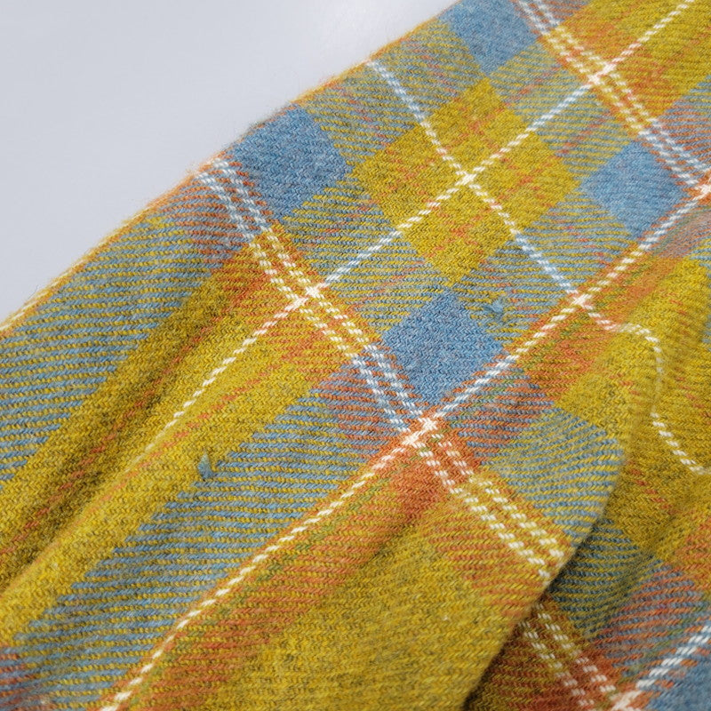 【中古品】【メンズ】 DONEGAL ドネガル REVER-PRESS ACRYLIC WOOL CHECK L/S SHIRT アクリルウール チェック ロングスリーブ シャツ 長袖 146-260723-as-09-izu サイズ：L カラー：マスタード系 万代Net店