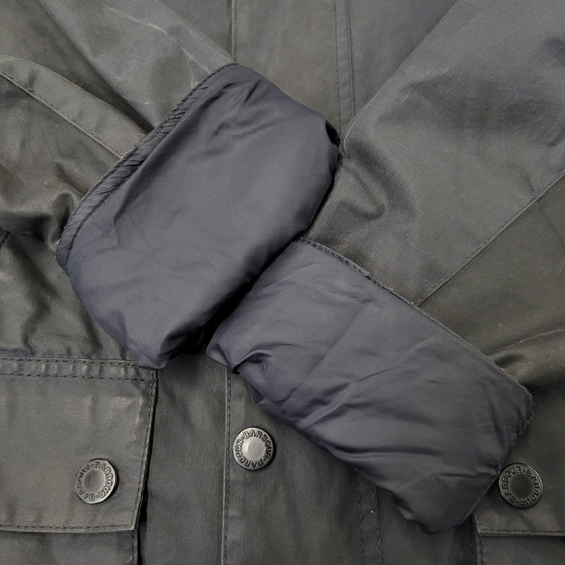 【現状渡し品】【メンズ】 BARBOUR バーブァー BURN WAX JACKET ワックス ジャケット アウター 144-260723-kh-13-izu サイズ：M カラー：ネイビー 万代Net店