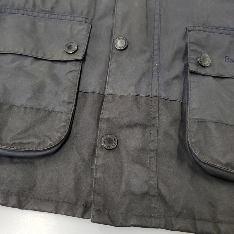 【現状渡し品】【メンズ】 BARBOUR バーブァー BURN WAX JACKET ワックス ジャケット アウター 144-260723-kh-13-izu サイズ：M カラー：ネイビー 万代Net店