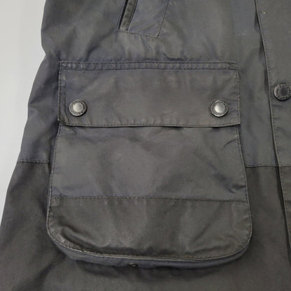 【現状渡し品】【メンズ】 BARBOUR バーブァー BURN WAX JACKET ワックス ジャケット アウター 144-260723-kh-13-izu サイズ：M カラー：ネイビー 万代Net店