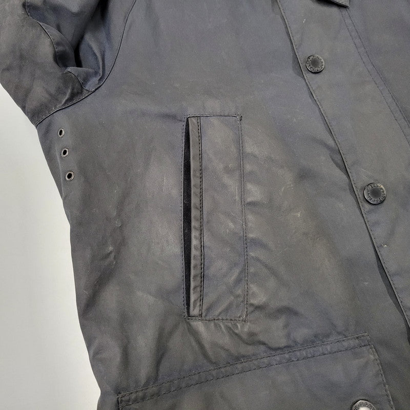 【現状渡し品】【メンズ】 BARBOUR バーブァー BURN WAX JACKET ワックス ジャケット アウター 144-260723-kh-13-izu サイズ：M カラー：ネイビー 万代Net店