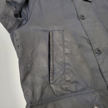 【現状渡し品】【メンズ】 BARBOUR バーブァー BURN WAX JACKET ワックス ジャケット アウター 144-260723-kh-13-izu サイズ：M カラー：ネイビー 万代Net店