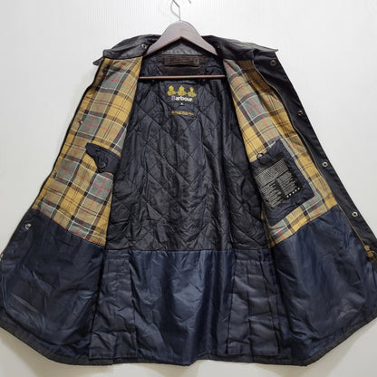 【現状渡し品】【メンズ】 BARBOUR バーブァー BURN WAX JACKET ワックス ジャケット アウター 144-260723-kh-13-izu サイズ：M カラー：ネイビー 万代Net店