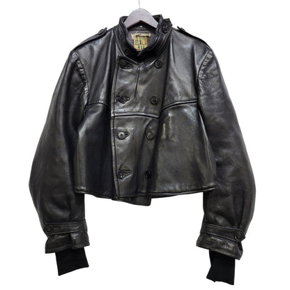 【現状渡し品】【メンズ】 NORWEGIAN ARMED FORCES DOUBLE BREAST SHORT MOTORCYCLE JACKET ダブル ブレスト ショート モーターサイクル ジャケット アウター 146-260723-kh-14-izu カラー：ブラック 万代Net店