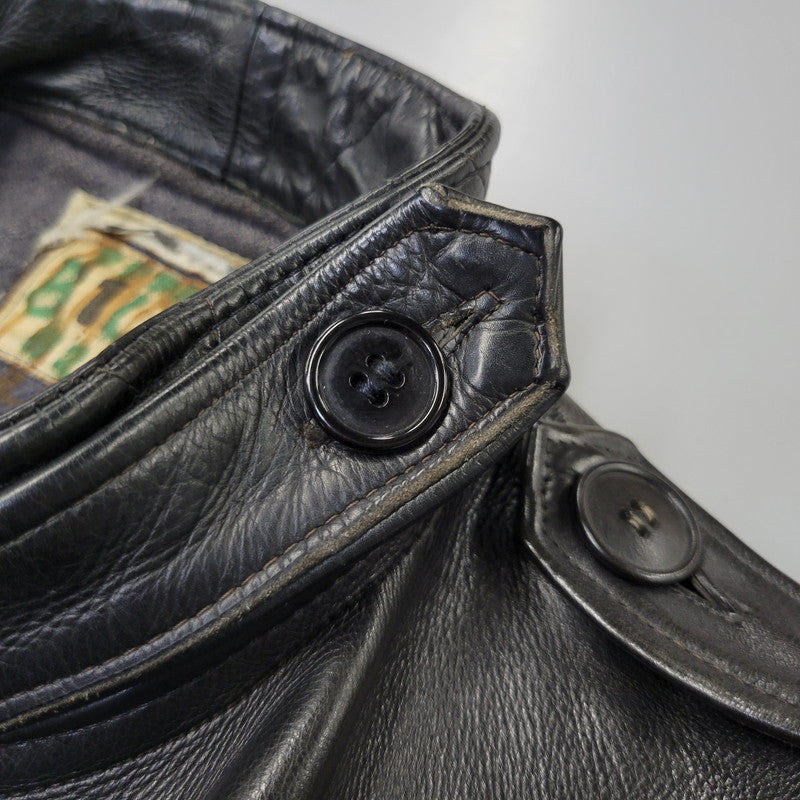 【現状渡し品】【メンズ】 NORWEGIAN ARMED FORCES DOUBLE BREAST SHORT MOTORCYCLE JACKET ダブル ブレスト ショート モーターサイクル ジャケット アウター 146-260723-kh-14-izu カラー：ブラック 万代Net店