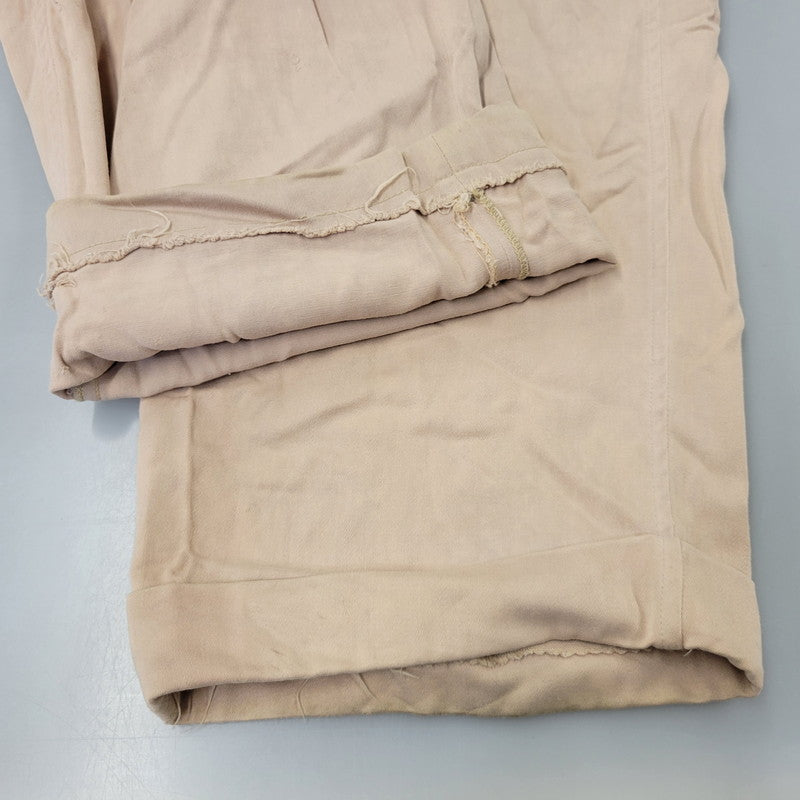 【現状渡し品】【メンズ】 USED VINTAGE MAC LAREN ZIP RAYON GABARDINE 2-TUCK SLACKS PANTS レーヨン ギャバジン 2タック スラックス パンツ 157-260723-as-24-izu カラー：ベージュ 万代Net店