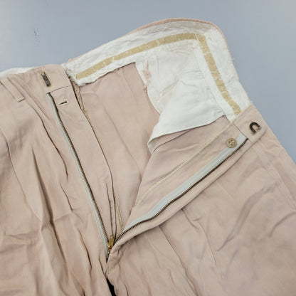 【現状渡し品】【メンズ】 USED VINTAGE MAC LAREN ZIP RAYON GABARDINE 2-TUCK SLACKS PANTS レーヨン ギャバジン 2タック スラックス パンツ 157-260723-as-24-izu カラー：ベージュ 万代Net店
