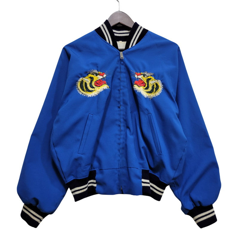 【現状渡し品】【メンズ】 USED VINTAGE TIGER SUKAJAN YKK ZIP タイガー スカジャン ジャケット 146-260723-as-10-izu カラー：ブルー/シルバー 万代Net店