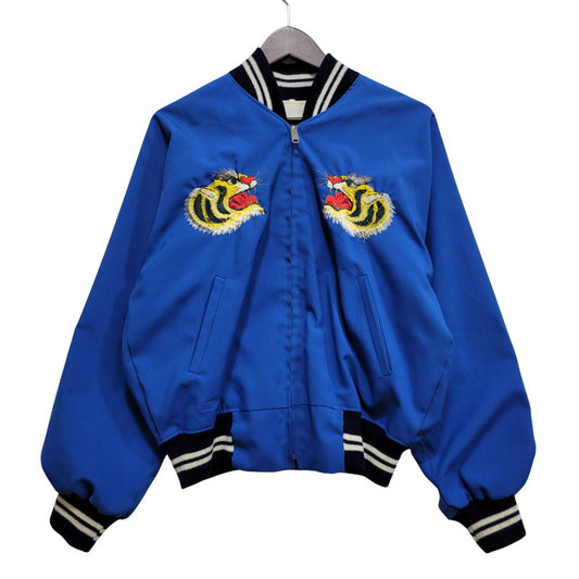 【現状渡し品】【メンズ】 USED VINTAGE TIGER SUKAJAN YKK ZIP タイガー スカジャン ジャケット 146-260723-as-10-izu カラー：ブルー/シルバー 万代Net店