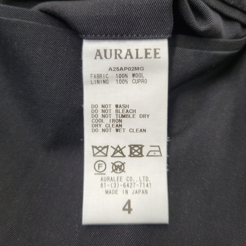 【中古美品】【メンズ】 AURALEE オーラリー LIGHT WOOL MAX GABARDINE SLACKS A25AP02MG ライトウール マックス ギャバジンスラックス パンツ 151-260723-as-11-izu サイズ：4 カラー：ブラック 万代Net店