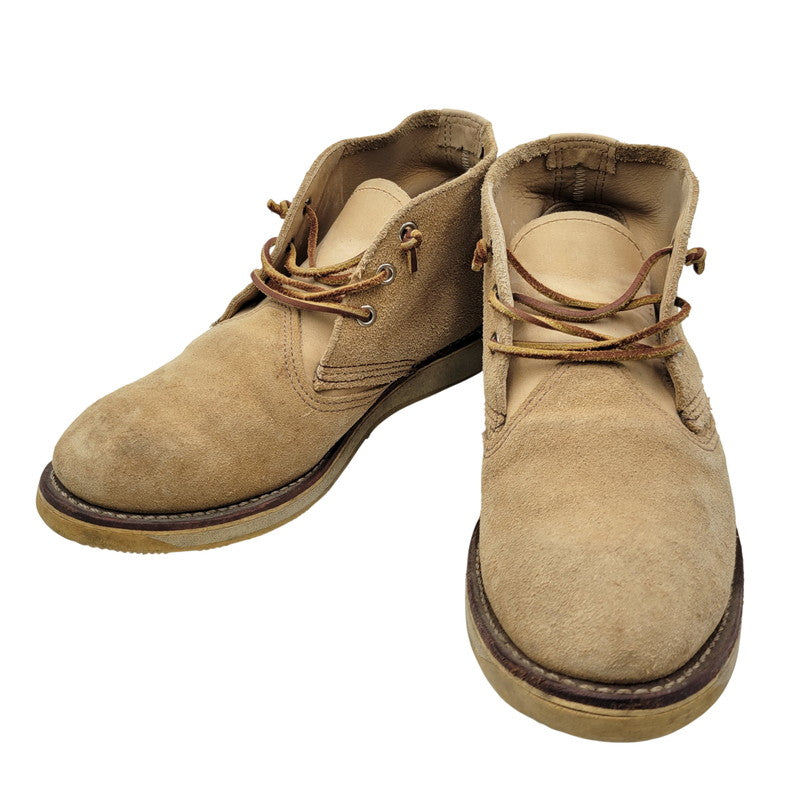 【中古品】【メンズ】 RED WING レッドウィング WORK CHUKKA BOOTS 3143 ワークチャッカ ブーツ USA製 シューズ 靴 164-260723-as-07-izu サイズ：26.5cm カラー：ベージュ 万代Net店