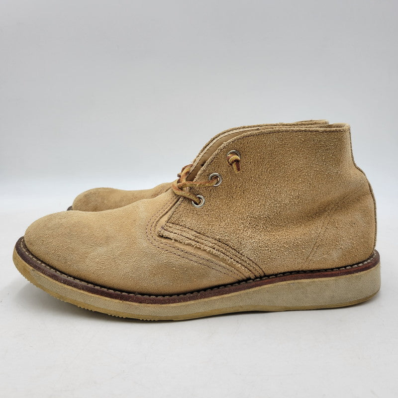 【中古品】【メンズ】 RED WING レッドウィング WORK CHUKKA BOOTS 3143 ワークチャッカ ブーツ USA製 シューズ 靴 164-260723-as-07-izu サイズ：26.5cm カラー：ベージュ 万代Net店