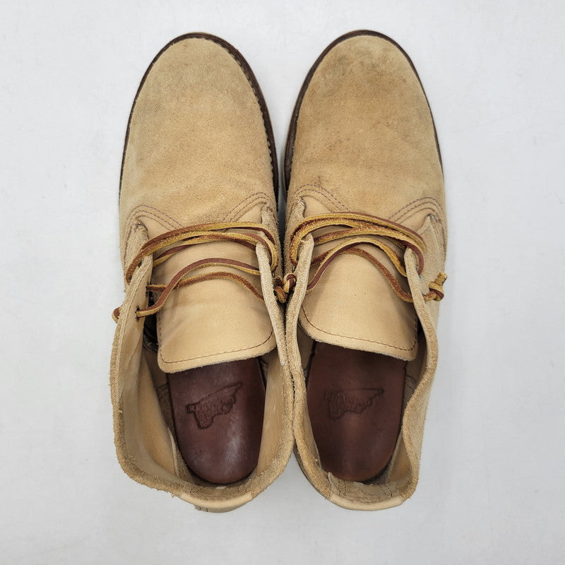 【中古品】【メンズ】 RED WING レッドウィング WORK CHUKKA BOOTS 3143 ワークチャッカ ブーツ USA製 シューズ 靴 164-260723-as-07-izu サイズ：26.5cm カラー：ベージュ 万代Net店