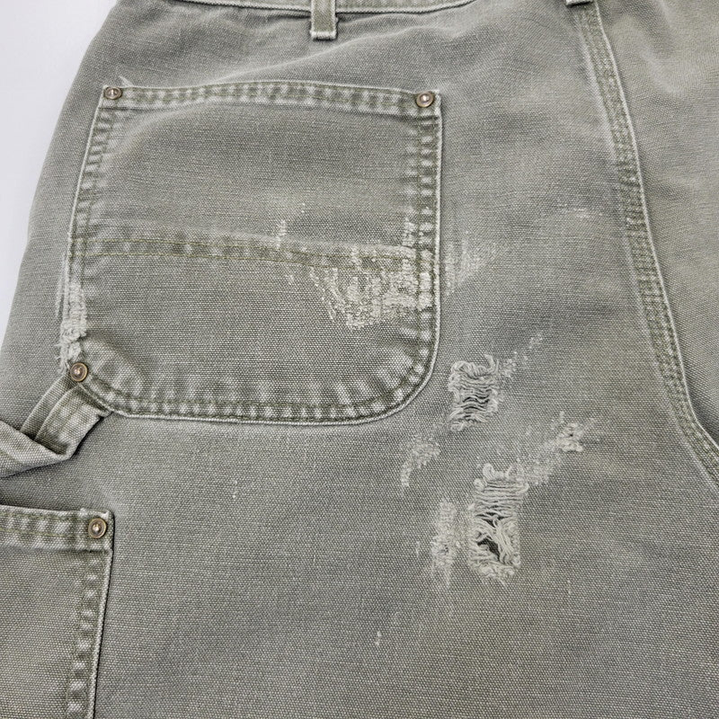 【現状渡し品】【メンズ】 Carhartt カーハート DOUBLE KNEE WORK PANTS B136 MOS ダブルニー ワークパンツ メキシコ製 157-260723-as-26-izu サイズ：38×32 カラー：モスグリーン 万代Net店
