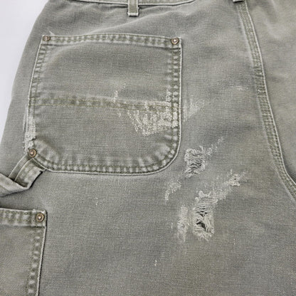 【現状渡し品】【メンズ】 Carhartt カーハート DOUBLE KNEE WORK PANTS B136 MOS ダブルニー ワークパンツ メキシコ製 157-260723-as-26-izu サイズ：38×32 カラー：モスグリーン 万代Net店