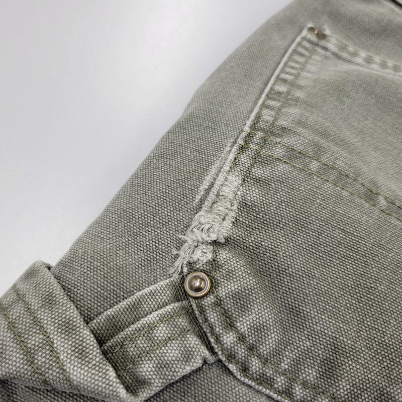 【現状渡し品】【メンズ】 Carhartt カーハート DOUBLE KNEE WORK PANTS B136 MOS ダブルニー ワークパンツ メキシコ製 157-260723-as-26-izu サイズ：38×32 カラー：モスグリーン 万代Net店