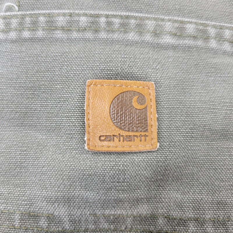 【現状渡し品】【メンズ】 Carhartt カーハート DOUBLE KNEE WORK PANTS B136 MOS ダブルニー ワークパンツ メキシコ製 157-260723-as-26-izu サイズ：38×32 カラー：モスグリーン 万代Net店