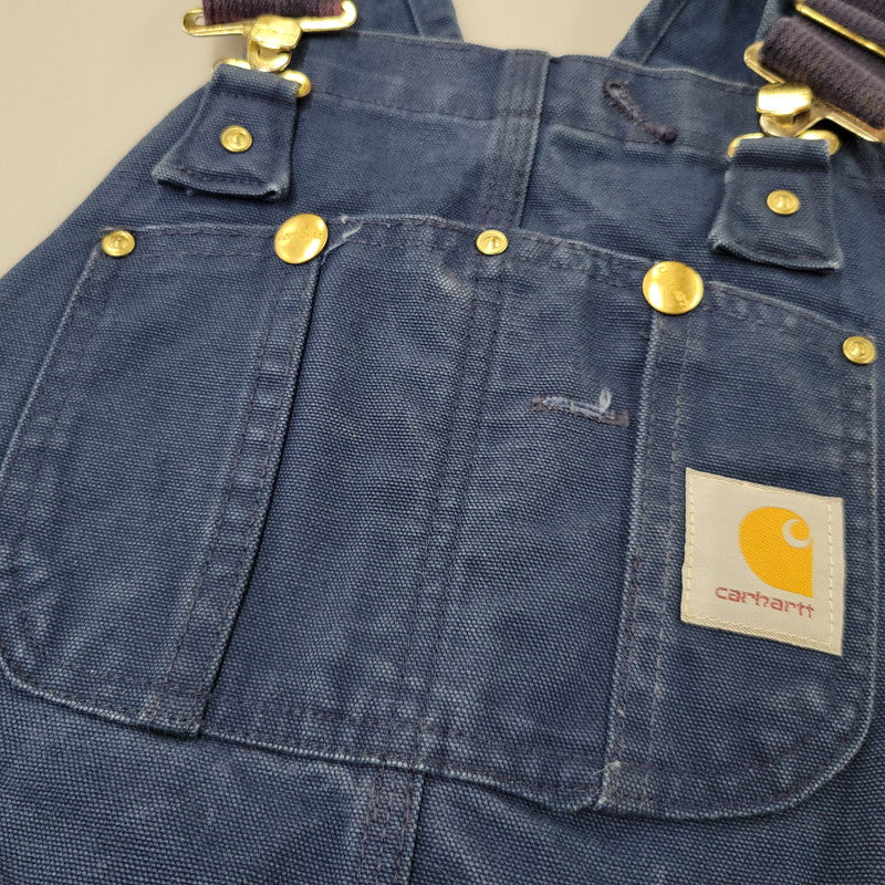 【中古品】【メンズ】 Carhartt カーハート DUCK DOUBLE KNEE QUILTING OVERALLS ダック ダブルニー キルティング オーバーオール USA製 星タグ 157-260723-as-28-izu サイズ：34×30 カラー：ネイビー 万代Net店