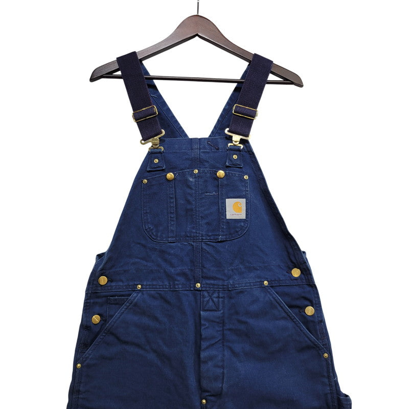 【中古品】【メンズ】 Carhartt カーハート DUCK DOUBLE KNEE QUILTING OVERALLS ダック ダブルニー キルティング オーバーオール USA製 星タグ 157-260723-as-28-izu サイズ：34×30 カラー：ネイビー 万代Net店
