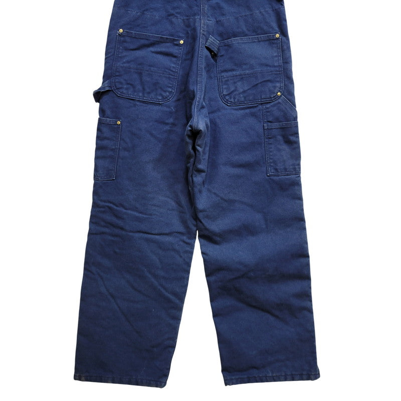 【中古品】【メンズ】 Carhartt カーハート DUCK DOUBLE KNEE QUILTING OVERALLS ダック ダブルニー キルティング オーバーオール USA製 星タグ 157-260723-as-28-izu サイズ：34×30 カラー：ネイビー 万代Net店