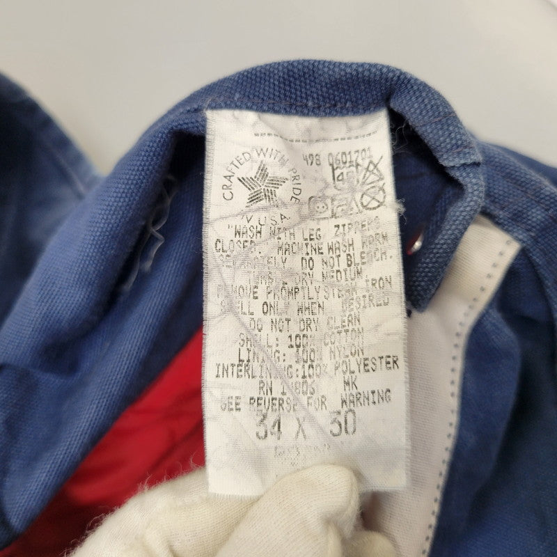 【中古品】【メンズ】 Carhartt カーハート DUCK DOUBLE KNEE QUILTING OVERALLS ダック ダブルニー キルティング オーバーオール USA製 星タグ 157-260723-as-28-izu サイズ：34×30 カラー：ネイビー 万代Net店