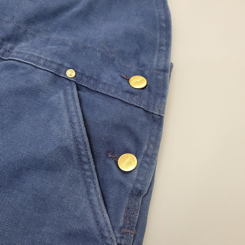【中古品】【メンズ】 Carhartt カーハート DUCK DOUBLE KNEE QUILTING OVERALLS ダック ダブルニー キルティング オーバーオール USA製 星タグ 157-260723-as-28-izu サイズ：34×30 カラー：ネイビー 万代Net店