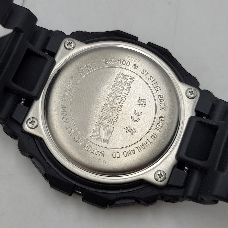 【中古美品】【メンズ/レディース】 G-SHOCK ジーショック G-LIDE SURFRIDER FOUNDATION JAPAN GBX-100SFJ-1JR コラボレーションモデル デジタル 腕時計 196-260723-as-05-izu サイズ：50.9 × 46 × 14.7 mm カラー：ブラック 万代Net店