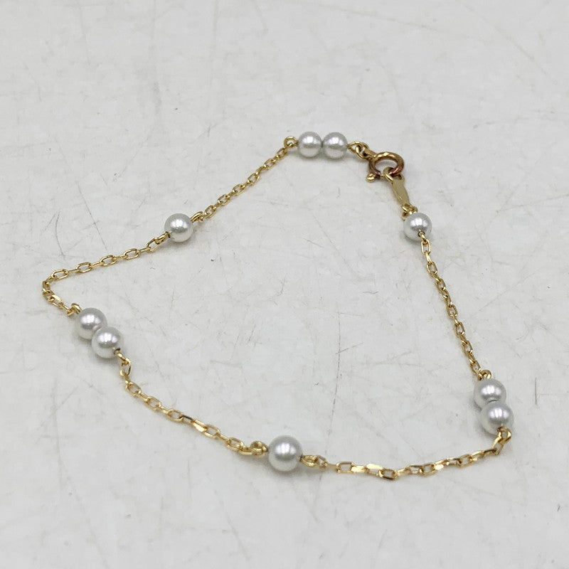 【中古品】【レディース】 MIKIMOTO ミキモト K18 9P ベビーパール ブレスレット アクセサリー 192-260724-ya-06-izu カラー：ゴールド×ホワイト 万代Net店