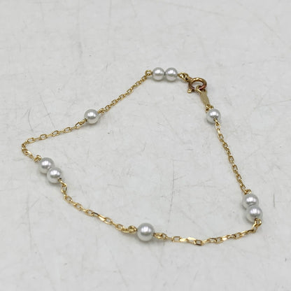 【中古品】【レディース】 MIKIMOTO ミキモト K18 9P ベビーパール ブレスレット アクセサリー 192-260724-ya-06-izu カラー：ゴールド×ホワイト 万代Net店